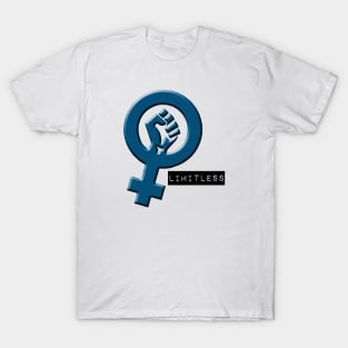 Feminist symbol LIMITLESS blue T-Shirt